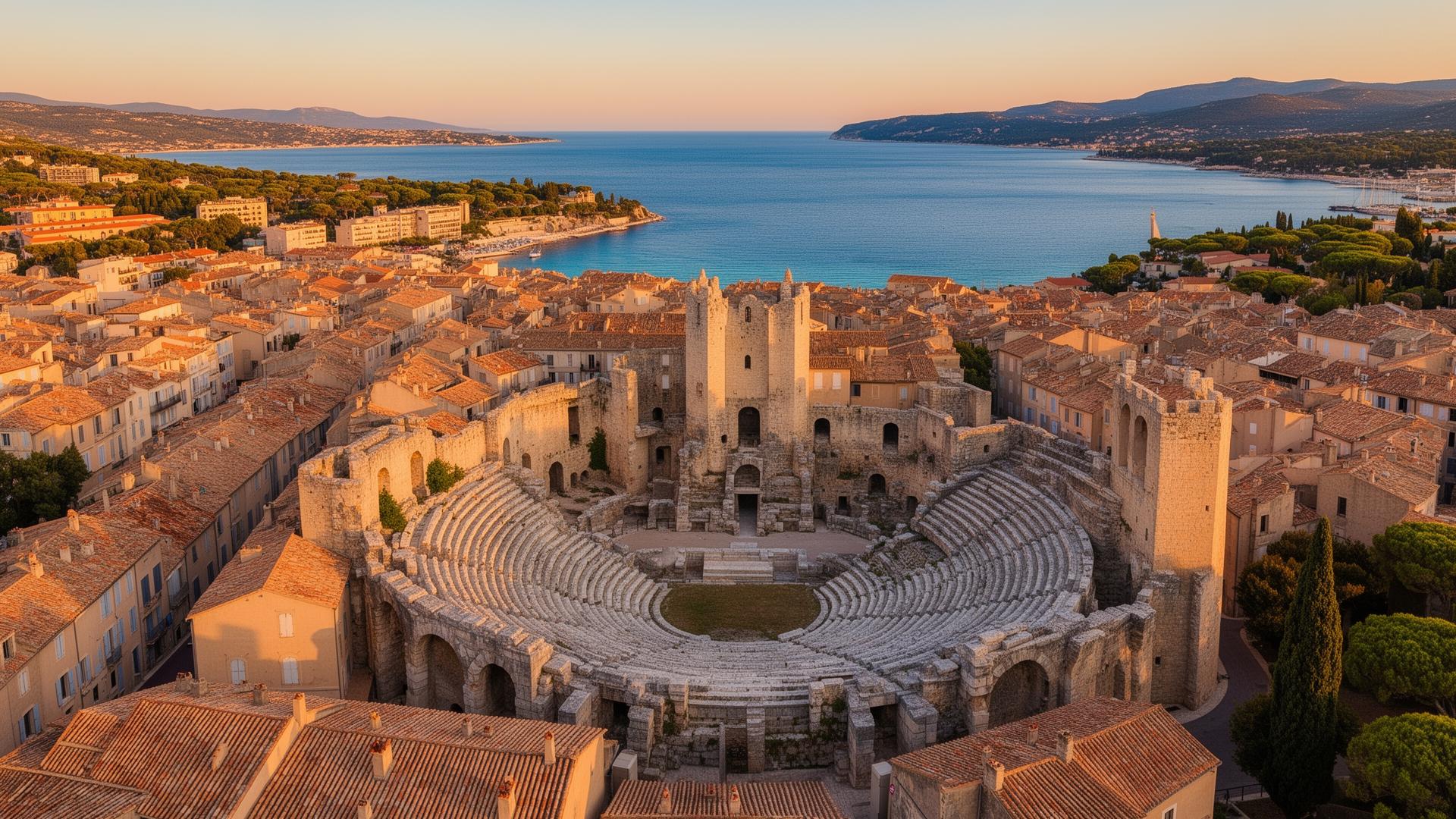 Fréjus - Amphithéâtre romain et port de plaisance